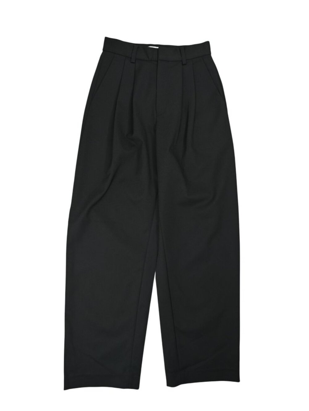 Venroy Wool Twill Tapered Pleat Trouser in Black